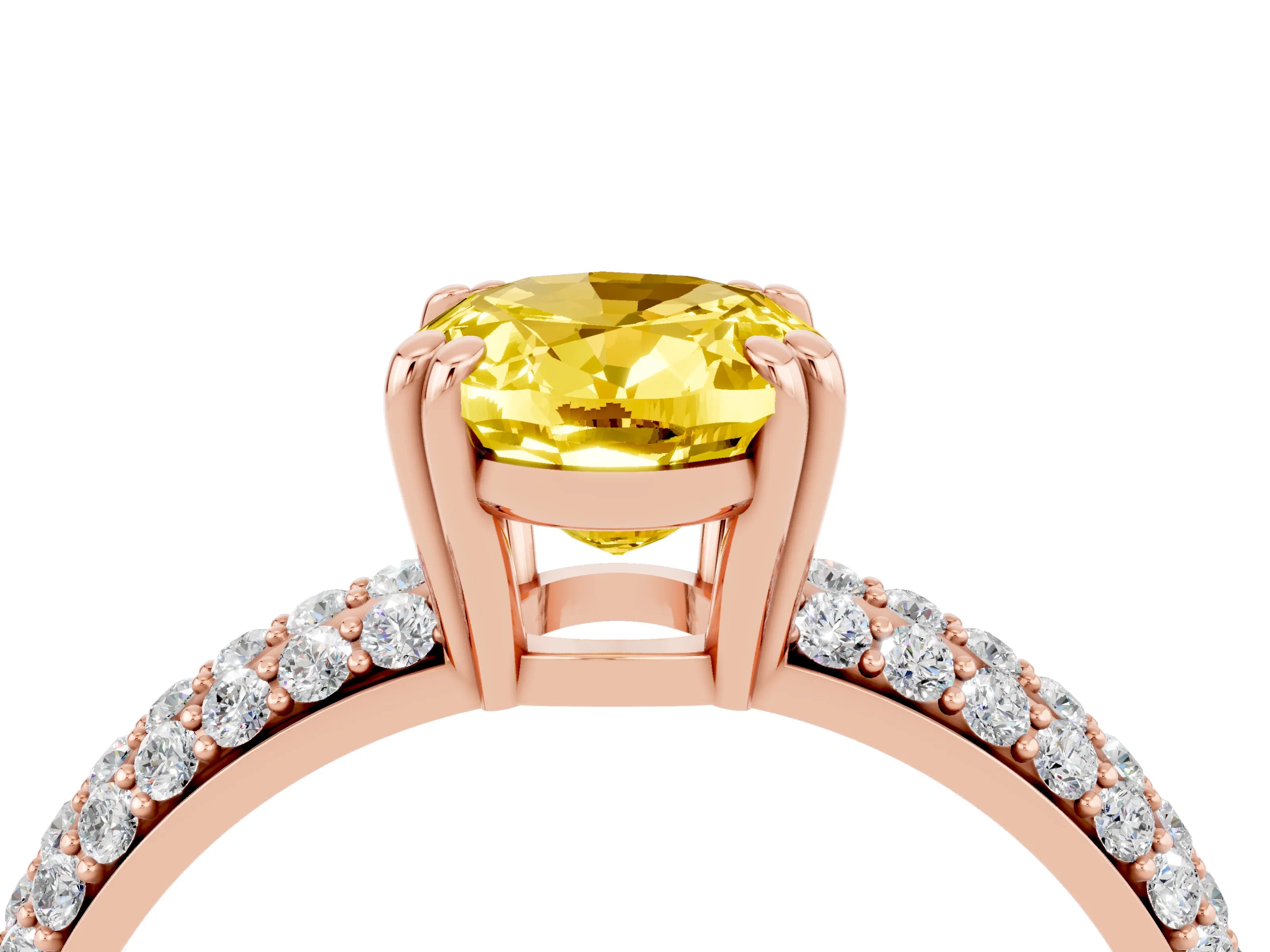 Rose gold Oval Cut Cut Diamond Milgrain Marquise Band with Prong Setting_4