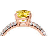 Rose gold Oval Cut Cut Diamond Milgrain Marquise Band with Prong Setting_4