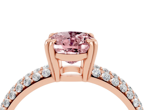 Rose gold Oval Cut Cut Diamond Milgrain Marquise Band with Prong Setting_4
