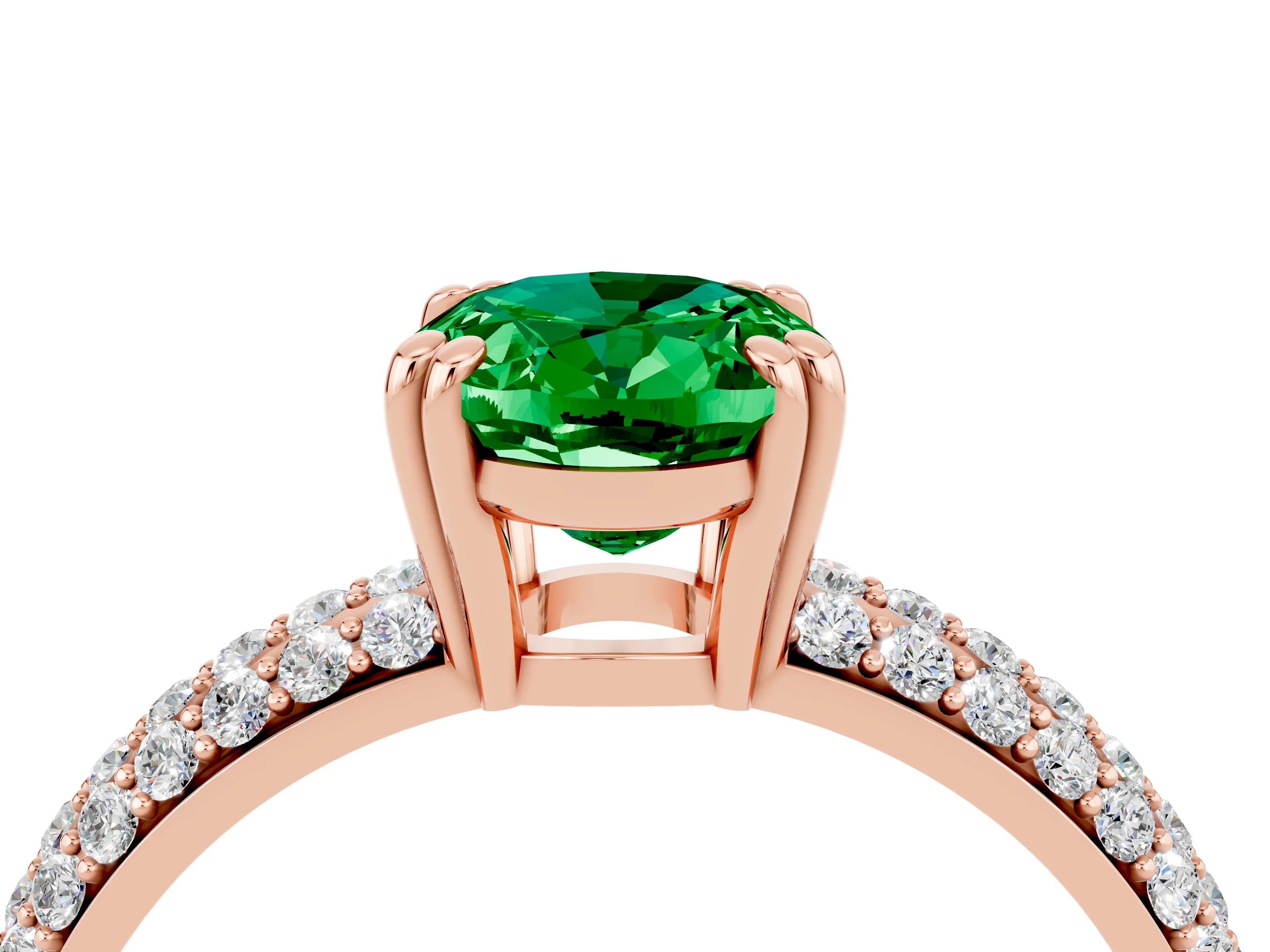 Rose gold Oval Cut Cut Diamond Milgrain Marquise Band with Prong Setting_4