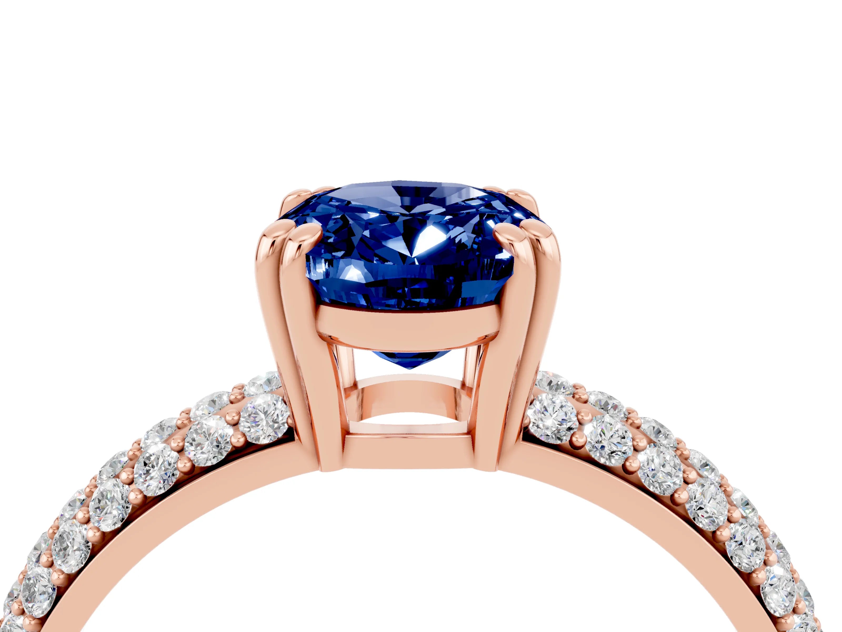 Rose gold Oval Cut Cut Diamond Milgrain Marquise Band with Prong Setting_4