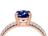 Rose gold Oval Cut Cut Diamond Milgrain Marquise Band with Prong Setting_4