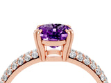 Rose gold Oval Cut Cut Diamond Milgrain Marquise Band with Prong Setting_4