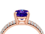 Rose gold Oval Cut Cut Diamond Milgrain Marquise Band with Prong Setting_4