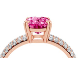 Rose gold Oval Cut Cut Diamond Milgrain Marquise Band with Prong Setting_4