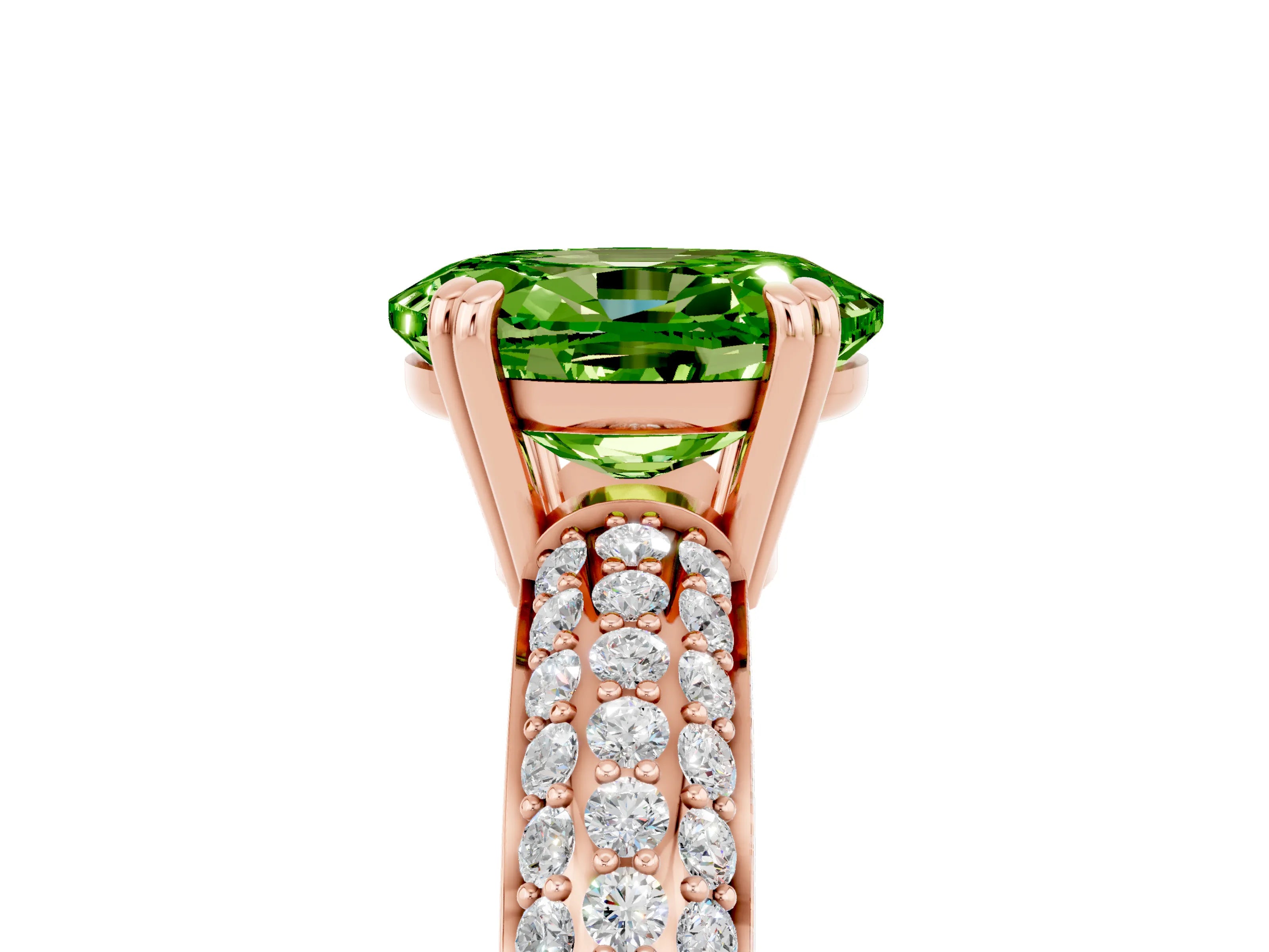Rose gold Oval Cut Cut Diamond Milgrain Marquise Band with Prong Setting_5