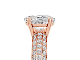 Rose gold Oval Cut Cut Diamond Milgrain Marquise Band with Prong Setting_5