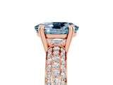 Rose gold Oval Cut Cut Diamond Milgrain Marquise Band with Prong Setting_5