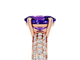 Rose gold Oval Cut Cut Diamond Milgrain Marquise Band with Prong Setting_5