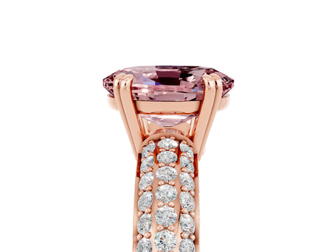 Rose gold Oval Cut Cut Diamond Milgrain Marquise Band with Prong Setting_5