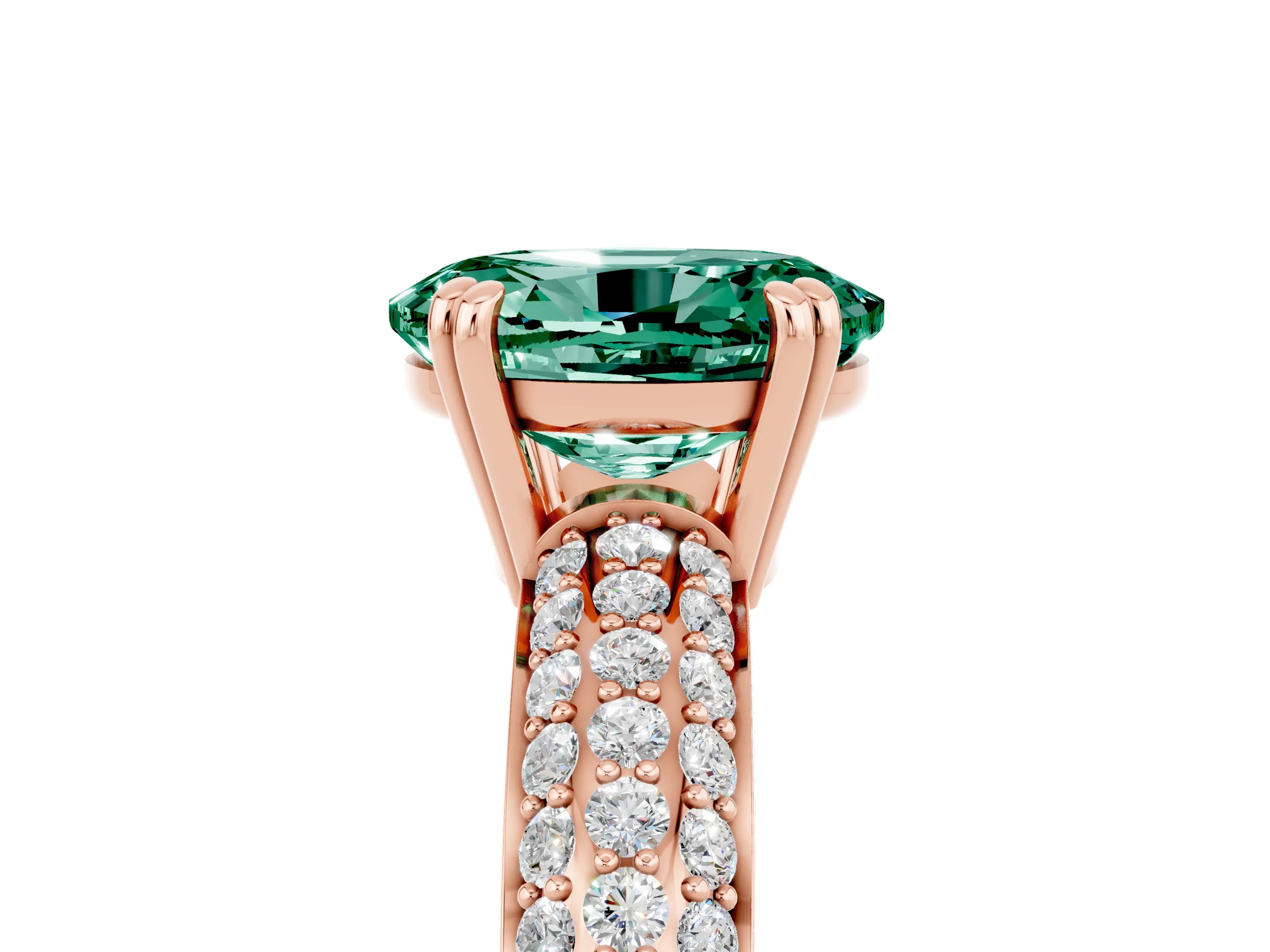 Rose gold Oval Cut Cut Diamond Milgrain Marquise Band with Prong Setting_5