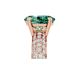 Rose gold Oval Cut Cut Diamond Milgrain Marquise Band with Prong Setting_5