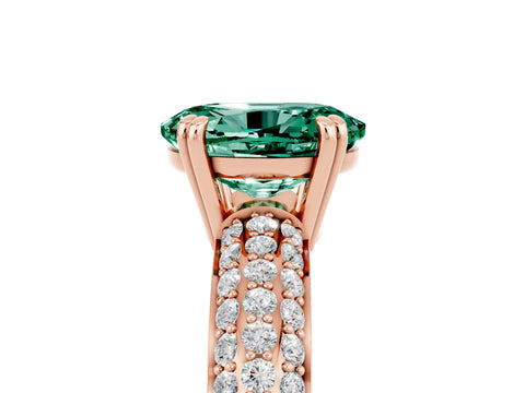 Rose gold Oval Cut Cut Diamond Milgrain Marquise Band with Prong Setting_5