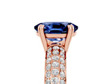 Rose gold Oval Cut Cut Diamond Milgrain Marquise Band with Prong Setting_5