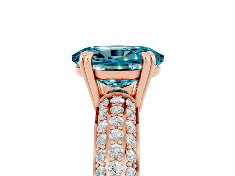 Rose gold Oval Cut Cut Diamond Milgrain Marquise Band with Prong Setting_5