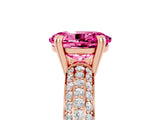 Rose gold Oval Cut Cut Diamond Milgrain Marquise Band with Prong Setting_5
