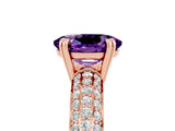 Rose gold Oval Cut Cut Diamond Milgrain Marquise Band with Prong Setting_5
