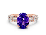 Rose gold Oval Cut Cut Diamond Milgrain Marquise Band with Prong Setting
