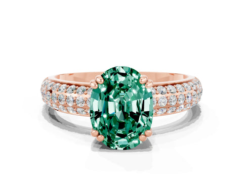 Rose gold Oval Cut Cut Diamond Milgrain Marquise Band with Prong Setting
