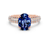 Rose gold Oval Cut Cut Diamond Milgrain Marquise Band with Prong Setting