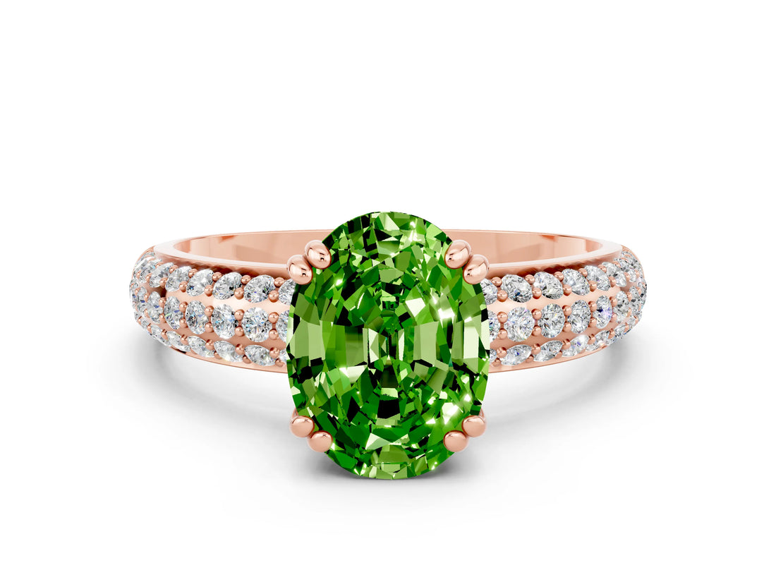 Rose gold Oval Cut Cut Diamond Milgrain Marquise Band with Prong Setting
