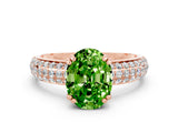 Rose gold Oval Cut Cut Diamond Milgrain Marquise Band with Prong Setting