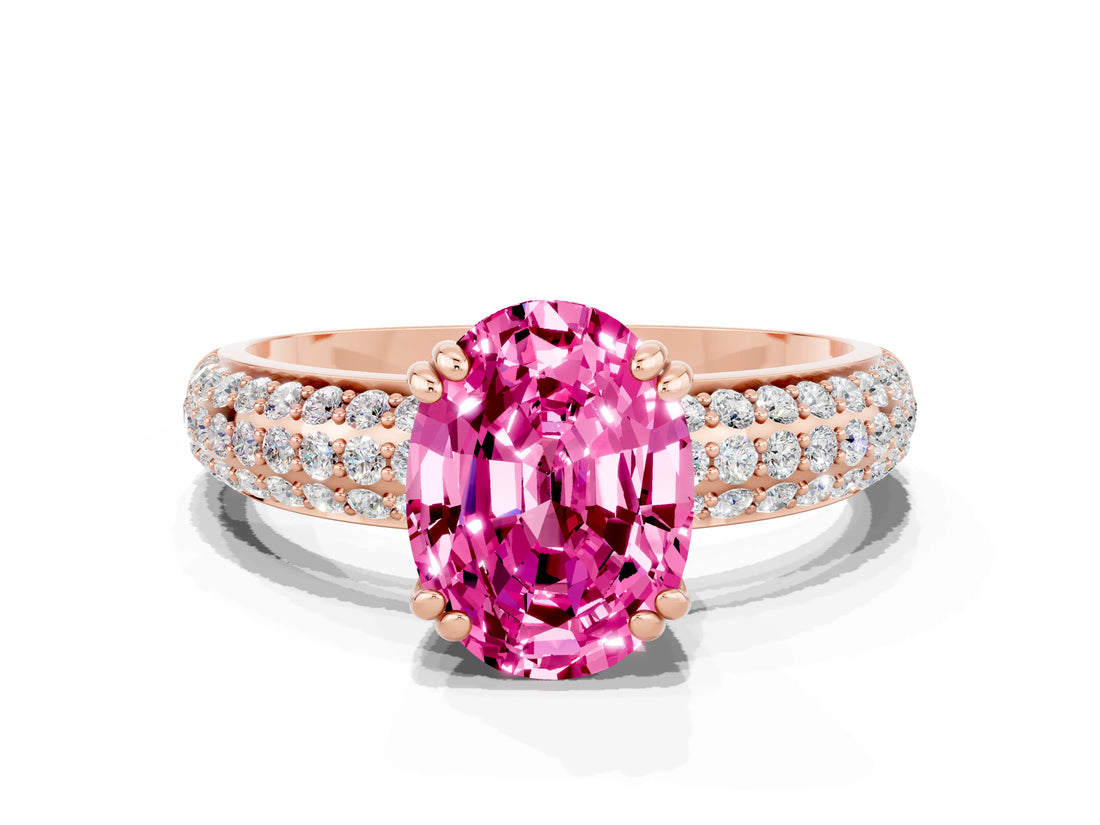 Rose gold Oval Cut Cut Diamond Milgrain Marquise Band with Prong Setting