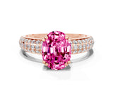 Rose gold Oval Cut Cut Diamond Milgrain Marquise Band with Prong Setting