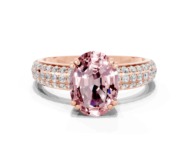 Rose gold Oval Cut Cut Diamond Milgrain Marquise Band with Prong Setting