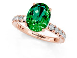 Rose gold Oval Cut Cut Diamond Pavé Band with Four-Prong Setting_1