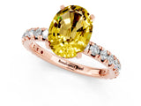 Rose gold Oval Cut Cut Diamond Pavé Band with Four-Prong Setting_1