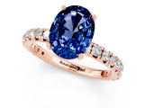 Rose gold Oval Cut Cut Diamond Pavé Band with Four-Prong Setting_1