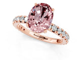 Rose gold Oval Cut Cut Diamond Pavé Band with Four-Prong Setting_1