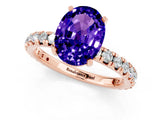Rose gold Oval Cut Cut Diamond Pavé Band with Four-Prong Setting_1
