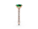 Rose gold Oval Cut Cut Diamond Pavé Band with Four-Prong Setting_2