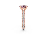Rose gold Oval Cut Cut Diamond Pavé Band with Four-Prong Setting_2