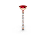 Rose gold Oval Cut Cut Diamond Pavé Band with Four-Prong Setting_2