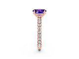 Rose gold Oval Cut Cut Diamond Pavé Band with Four-Prong Setting_2
