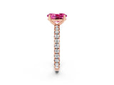 Rose gold Oval Cut Cut Diamond Pavé Band with Four-Prong Setting_2