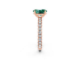 Rose gold Oval Cut Cut Diamond Pavé Band with Four-Prong Setting_2