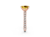 Rose gold Oval Cut Cut Diamond Pavé Band with Four-Prong Setting_2