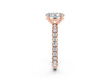 Rose gold Oval Cut Cut Diamond Pavé Band with Four-Prong Setting_2