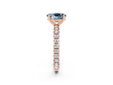 Rose gold Oval Cut Cut Diamond Pavé Band with Four-Prong Setting_2