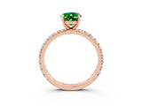 Rose gold Oval Cut Cut Diamond Pavé Band with Four-Prong Setting_3
