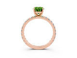 Rose gold Oval Cut Cut Diamond Pavé Band with Four-Prong Setting_3