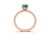 Rose gold Oval Cut Cut Diamond Pavé Band with Four-Prong Setting_3