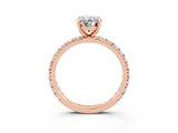 Rose gold Oval Cut Cut Diamond Pavé Band with Four-Prong Setting_3
