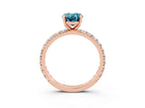 Rose gold Oval Cut Cut Diamond Pavé Band with Four-Prong Setting_3