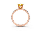 Rose gold Oval Cut Cut Diamond Pavé Band with Four-Prong Setting_3