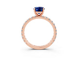 Rose gold Oval Cut Cut Diamond Pavé Band with Four-Prong Setting_3